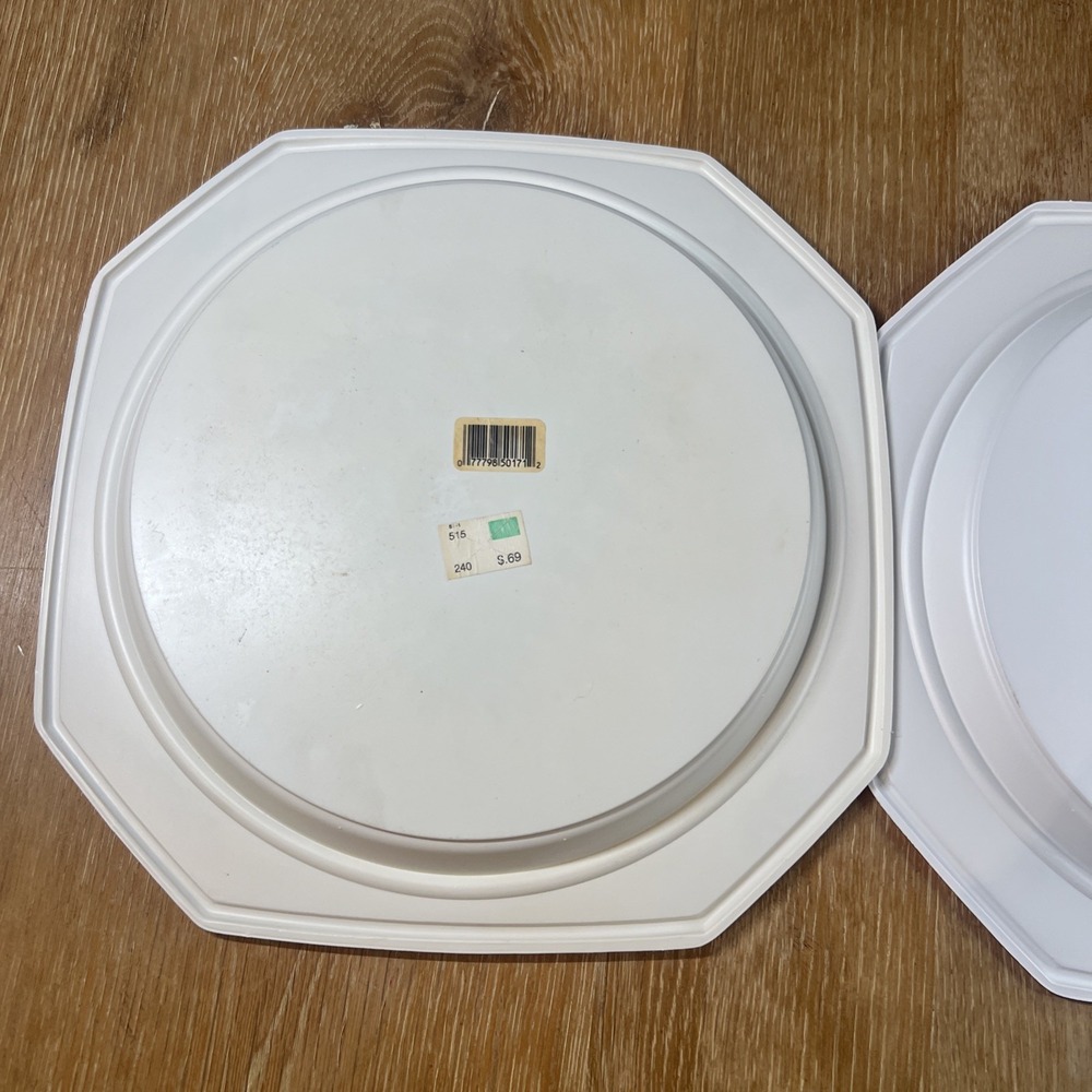 Vintage MCM Christmas Tree Cookie Appetizer Serving Tray Platter 9.25" Octagon 2 - Picture 5 of 6
